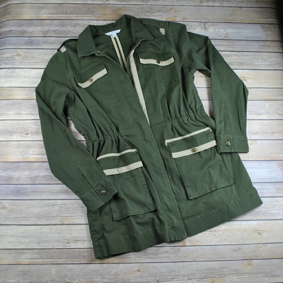 CAbi Green Utility Jacket with Tan Accents - Picture 1 of 4